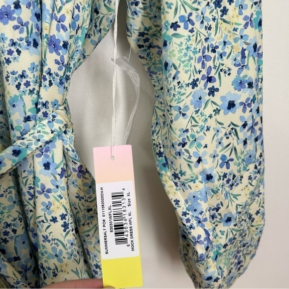 Summersalt All Dressed Up Mock Neck Dress in Painted Floral Slate & Powder sz XL - Picture 5 of 8